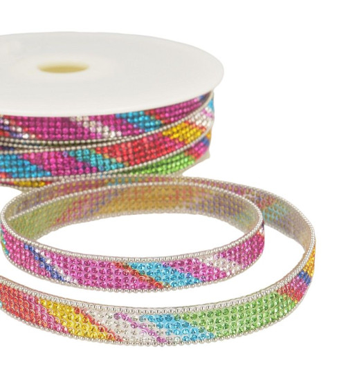 10m reel Multicolor iron-on braid 12 mm multicolor