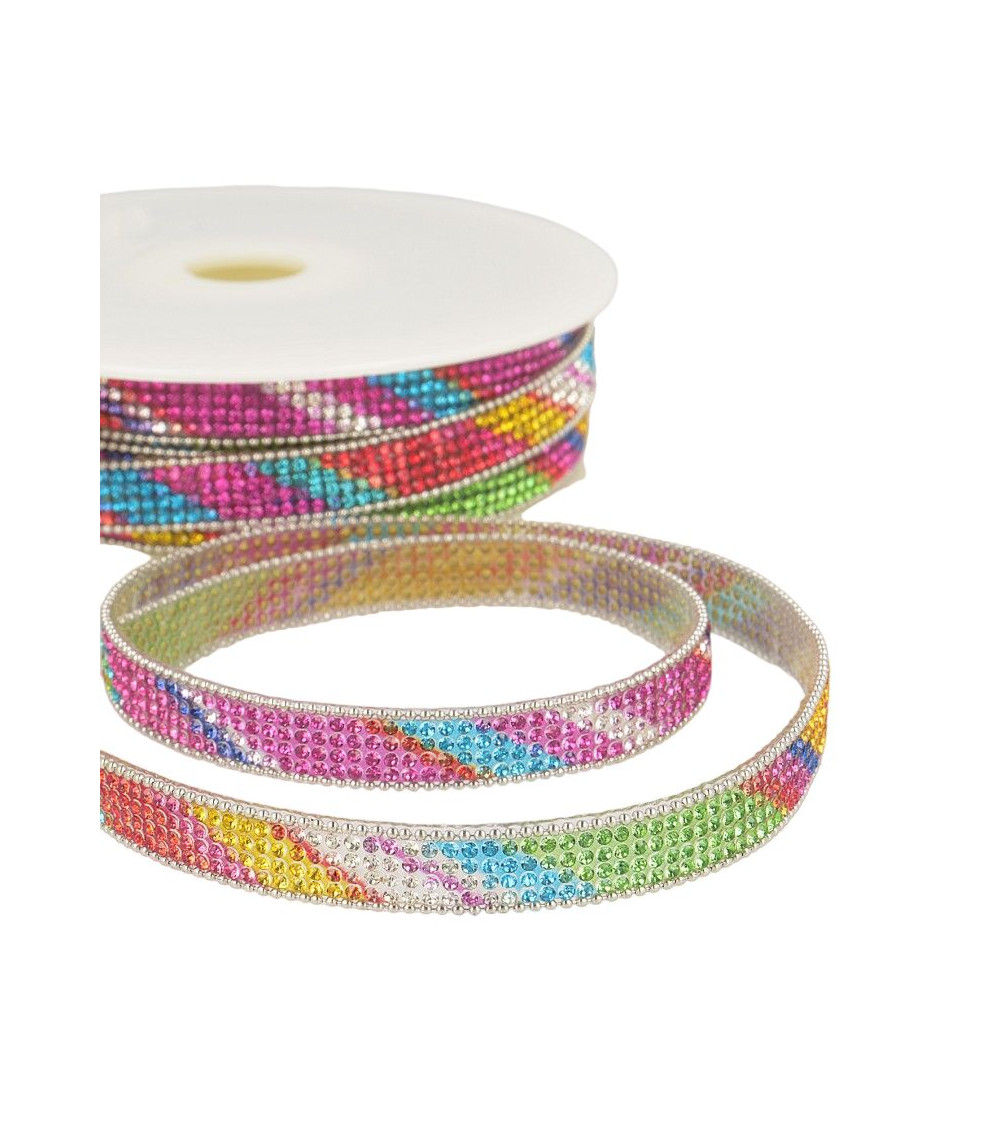 10m reel Multicolor iron-on braid 12 mm multicolor