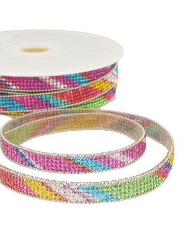 10m reel Multicolor iron-on braid 12 mm multicolor