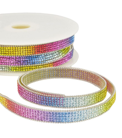 10m reel Multicolor iron-on braid 12 mm multicolor