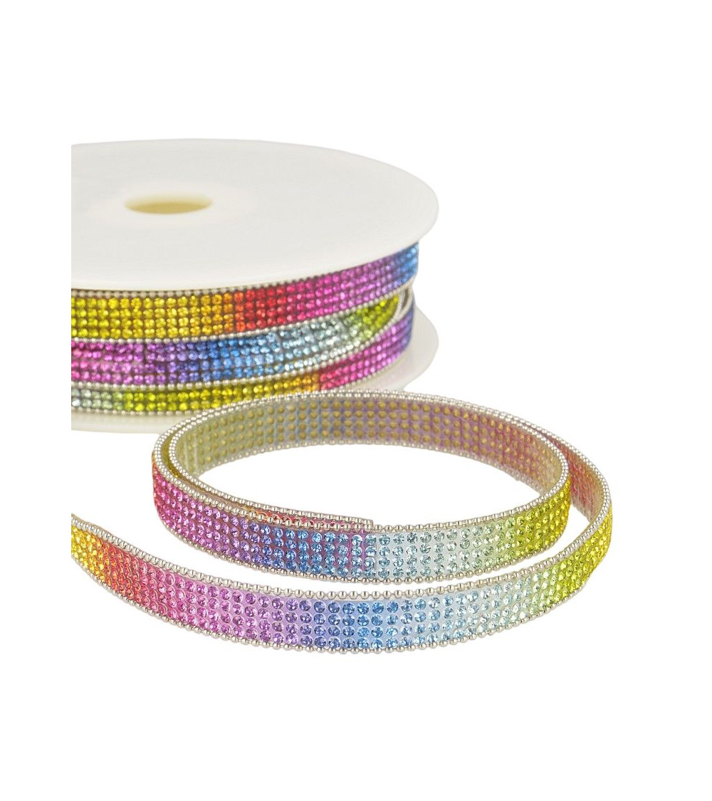 10m reel Multicolor iron-on braid 12 mm multicolor