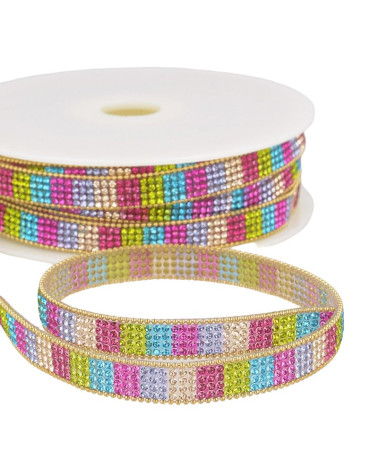 10m reel Multicolor iron-on braid 12 mm multicolor