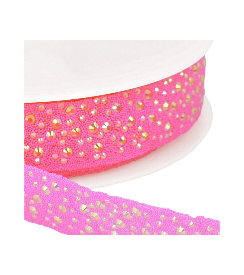 Bobina da 10 m Treccia termoadesiva a bolle 22 mm Rosa fucsia