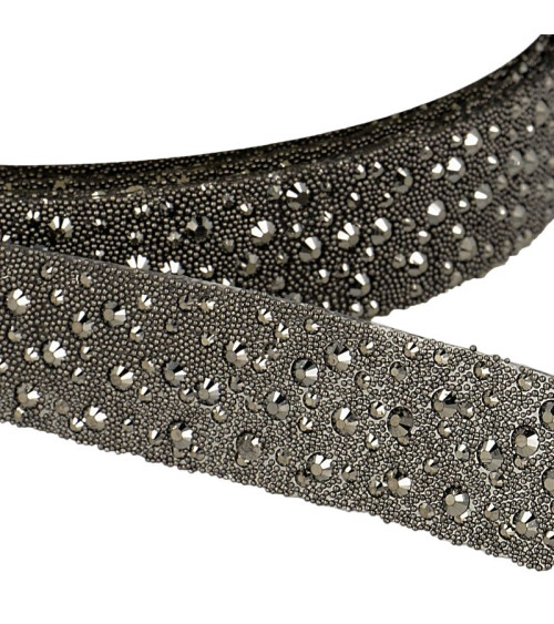 10m reel Iron-on bubble braid 22 mm Gray Black