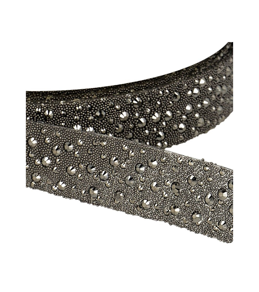 10m reel Iron-on bubble braid 22 mm Gray Black