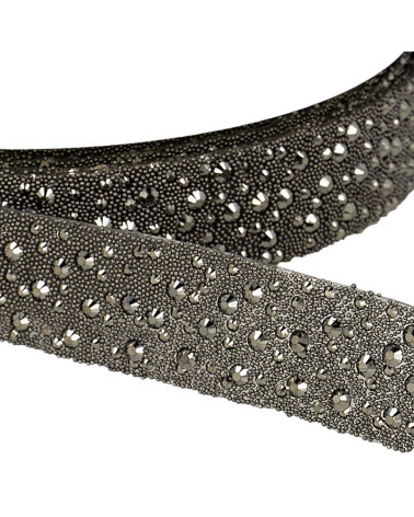 10m reel Iron-on bubble braid 22 mm Gray Black