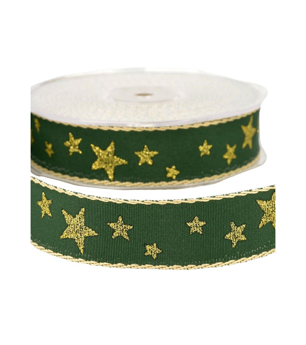 Bobina de 20m Cinta estrella 25mm Verde botella
