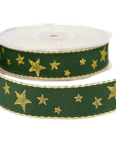20 m Spule Sternband 25 mm Flaschengrün