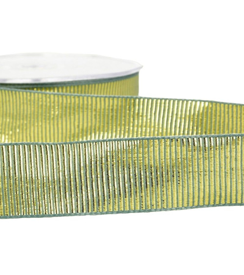 20m spool Metal grosgrain ribbon 25mm light khaki green