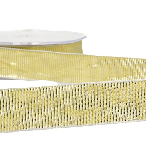 20m spool Metal grosgrain ribbon 25mm Light Gray