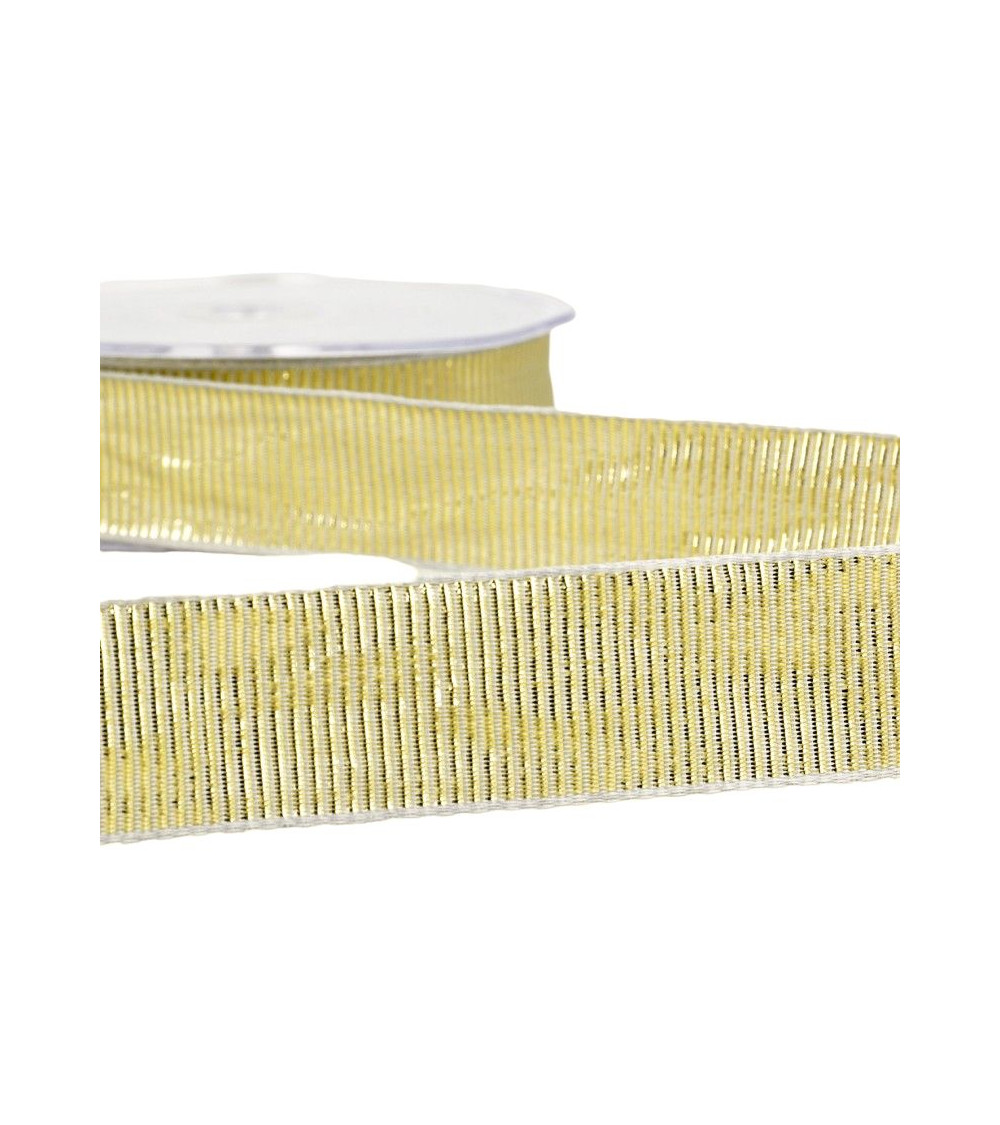Bobina de 20m Cinta grosgrain metálica 25mm Gris claro