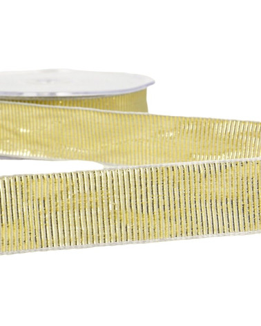 Bobina de 20m Cinta grosgrain metálica 25mm Gris claro