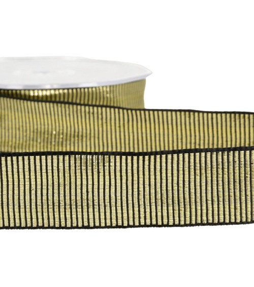 20m spool Metal grosgrain ribbon 25mm Black