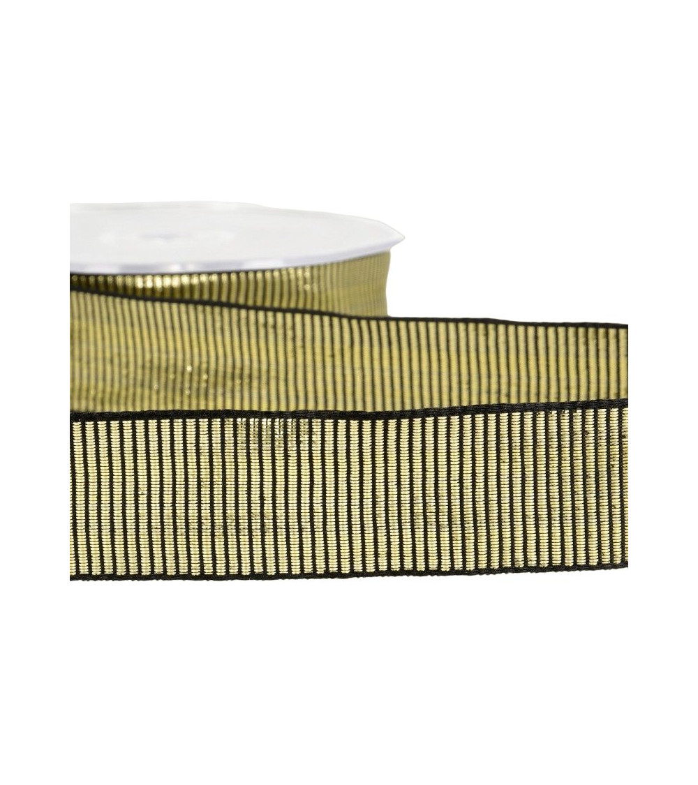 Bobina da 20 m Nastro gros grain metallico da 25 mm Nero