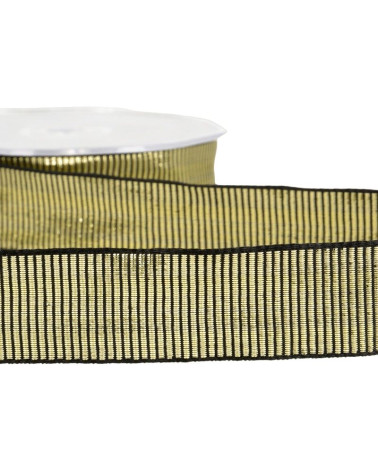 20m spool Metal grosgrain ribbon 25mm Black