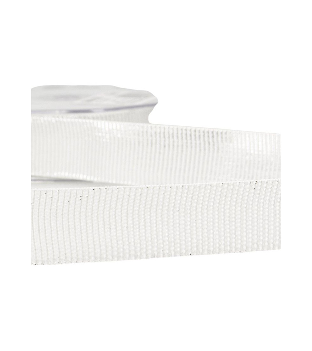 20m spool Metal grosgrain ribbon 25mm White