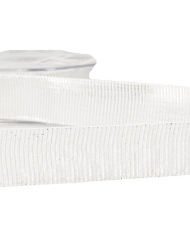 20m spool Metal grosgrain ribbon 25mm White