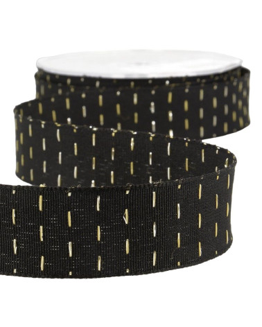 Bobina da 20 m Nastro linee iridescenti da 25 mm Nero