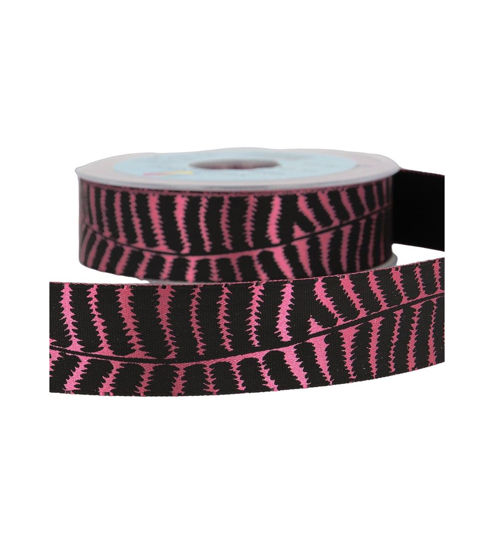 20m spool Fuchsia pink zebra ribbon 25mm