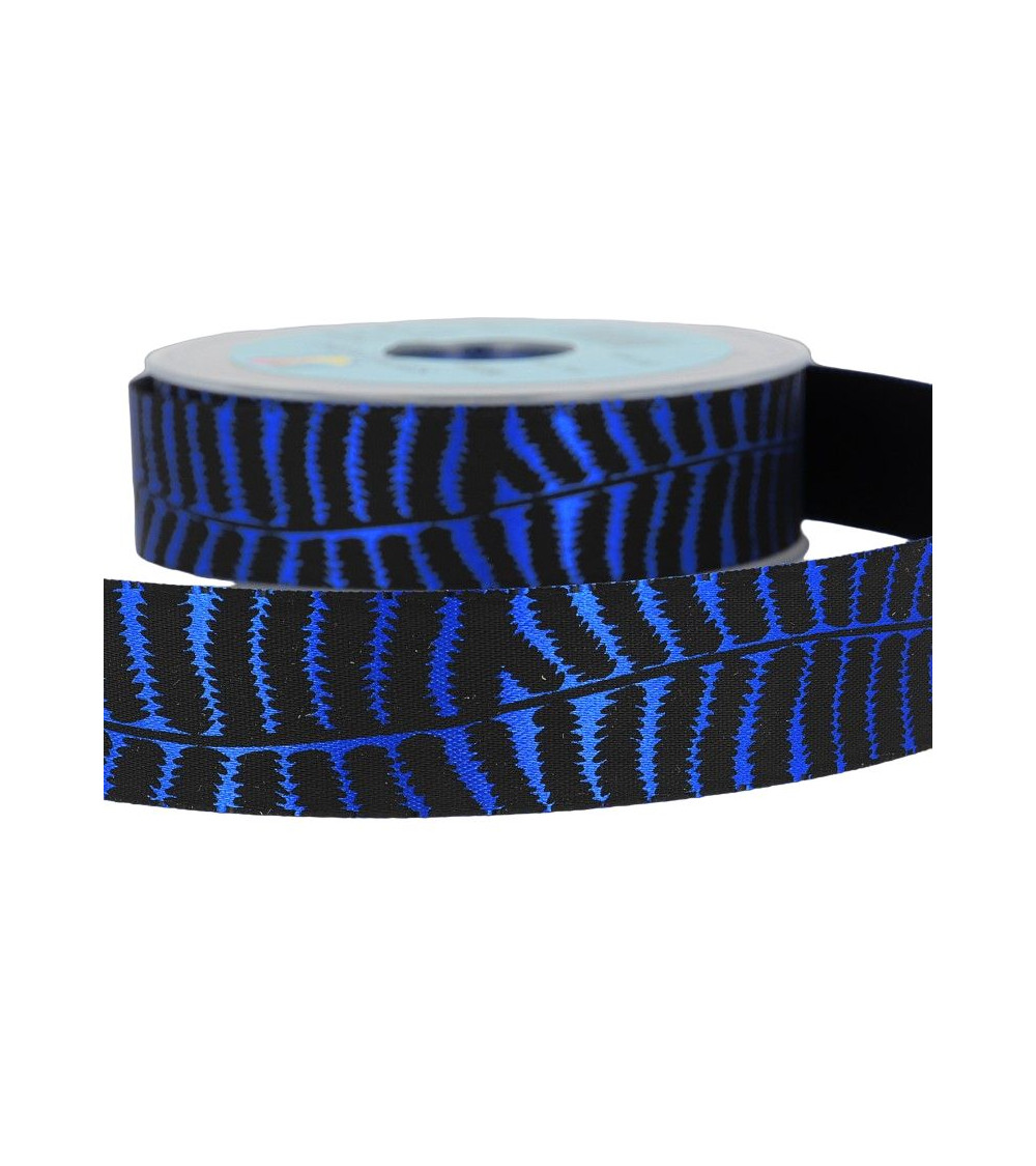20m spool Blue zebra ribbon 25mm