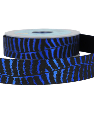 20m spool Blue zebra ribbon 25mm