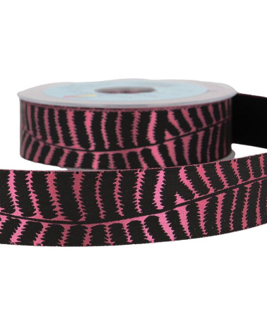 20m spool Fuchsia pink zebra ribbon 16mm