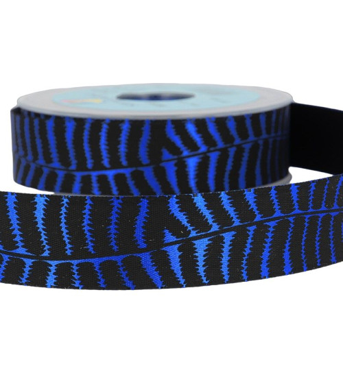 20m spool Blue zebra ribbon 16mm