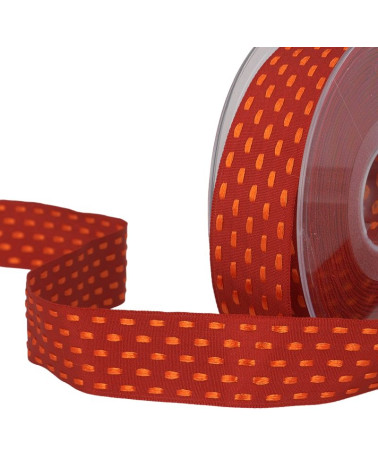 20m spool Two-tone dash ribbon 25 mm Burgundy red