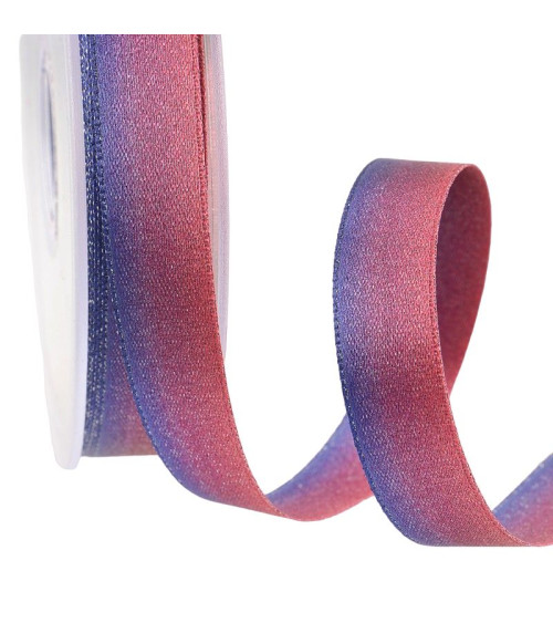 25m spool Iridescent satin ribbon 15mm Raspberry pink