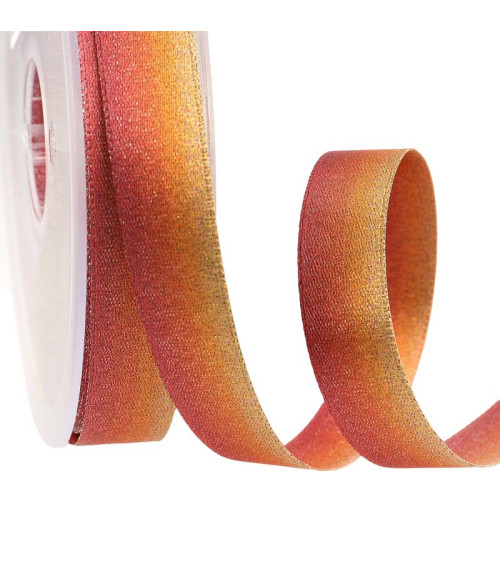 25m spool Iridescent satin ribbon 15mm Fuchsia pink