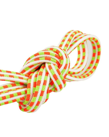 Bobina de 25m de elástico rectangular rosa y verde fluorescente de 6mm