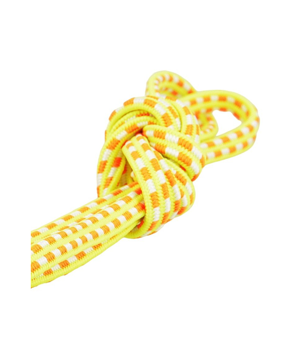 25m reel of 6mm orange and fluorescent yellow rectangle elastic