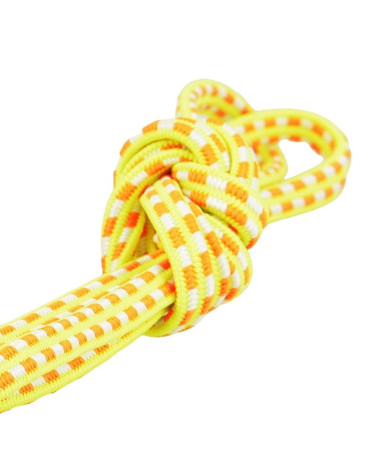 25m reel of 6mm orange and fluorescent yellow rectangle elastic