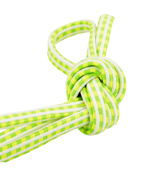 Bobine 25m Elastique rectangle 6 mm jaune et vert fluo