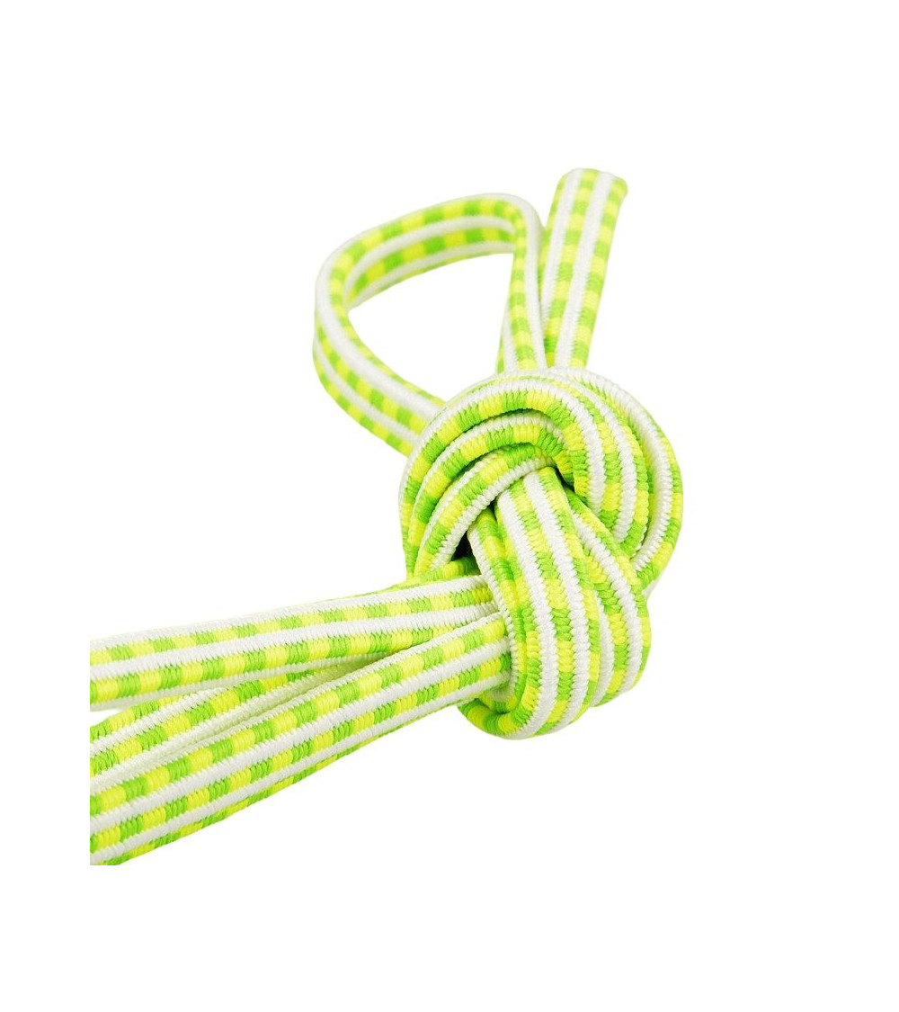 Bobine 25m Elastique rectangle 6 mm jaune et vert fluo