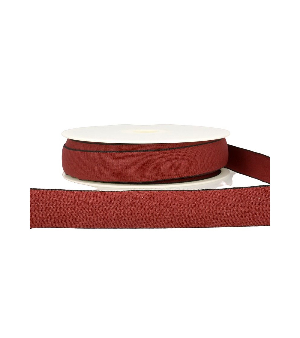 Bobina da 22 metri Elastico multicolore da 25 mm Rosso bordeaux