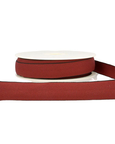22m spool Multicolored elastic 25mm Burgundy red