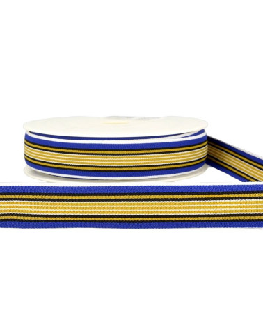 22m reel Multicolored elastic 25mm Brown and multicolor