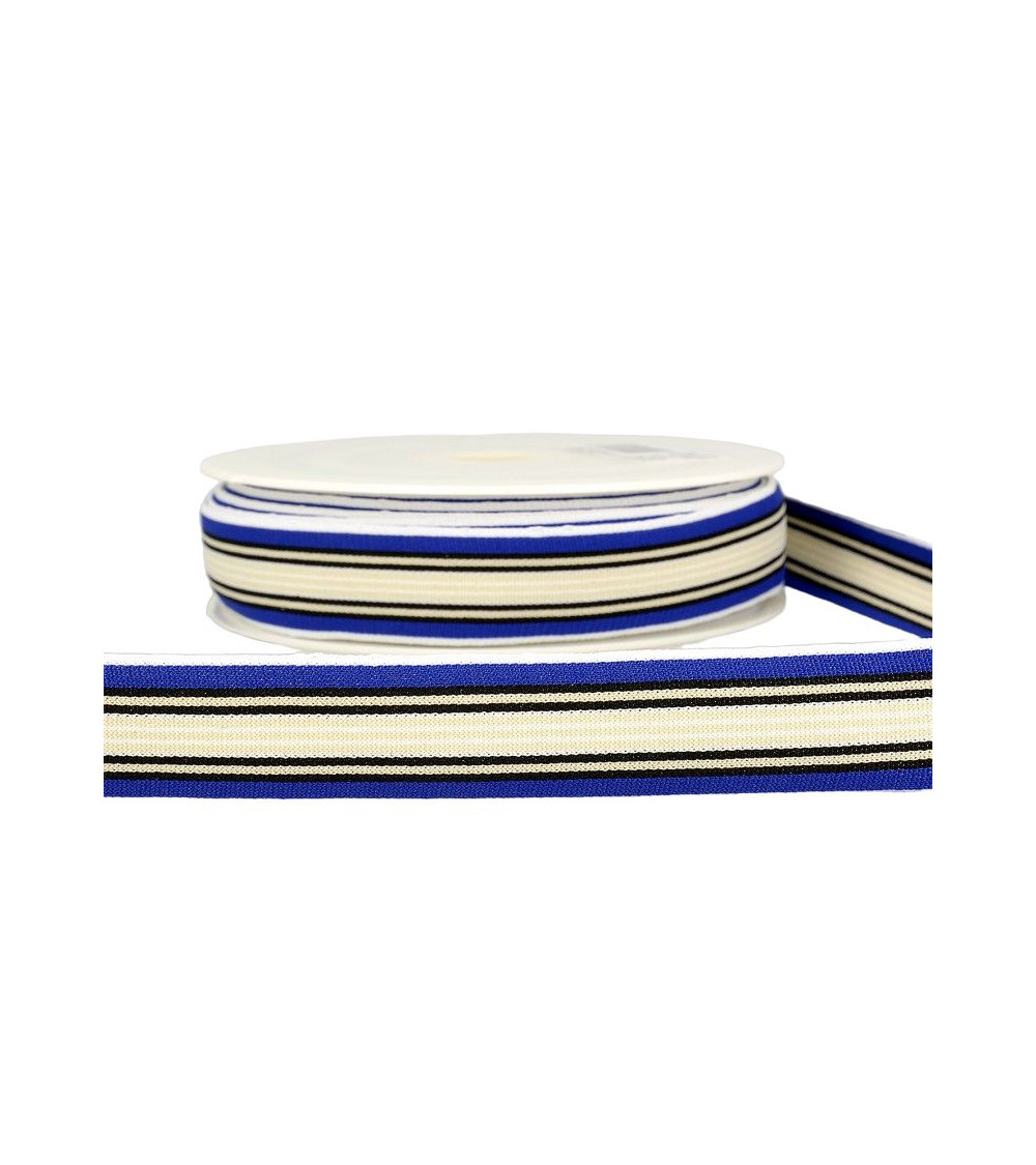 22m spool Multicolored elastic 25mm Beige and multicolor