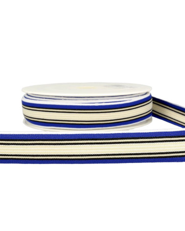 22m spool Multicolored elastic 25mm Beige and multicolor