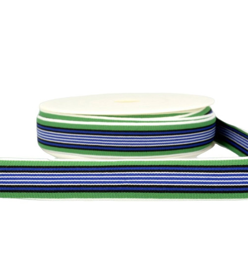 22m spool Multicolored elastic 25mm Blue and multicolor