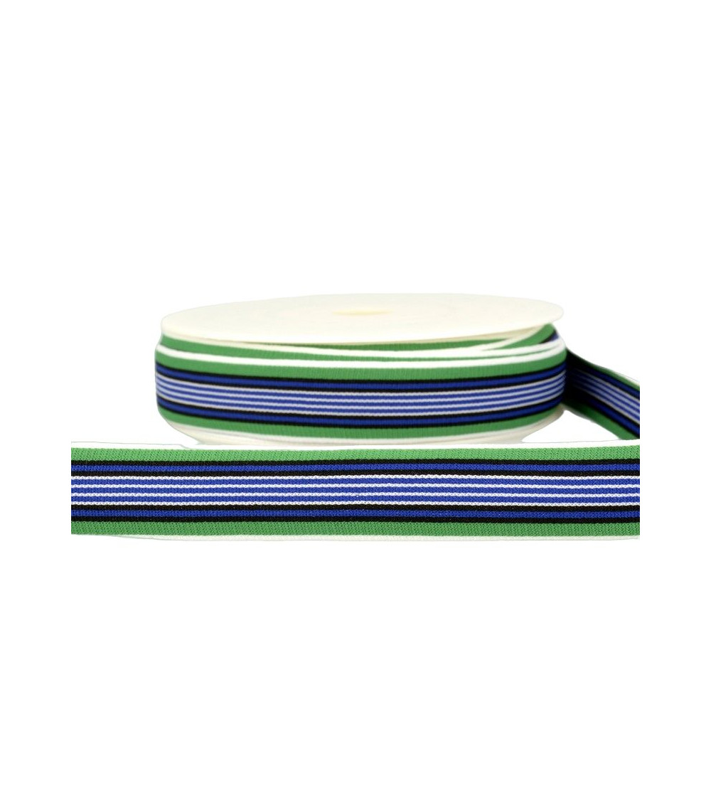 22m spool Multicolored elastic 25mm Blue and multicolor
