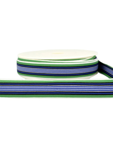 22m spool Multicolored elastic 25mm Blue and multicolor