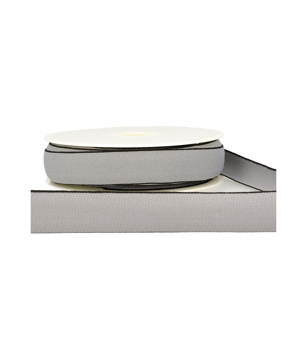 22-m-Spule aus mehrfarbigem Gummiband, 40 mm, Mittelgrau
