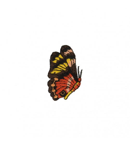 Set of 3 iron-on patches Butterfly yellow red 5cm x 3cm