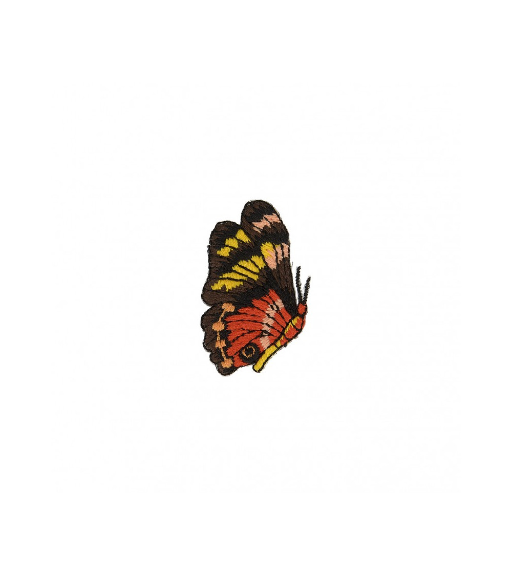 Set of 3 iron-on patches Butterfly yellow red 5cm x 3cm