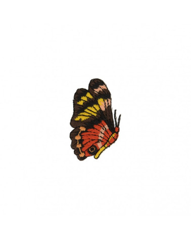 Lot de 3 écussons thermocollants Papillon jaune rouge 5cm x 3cm
