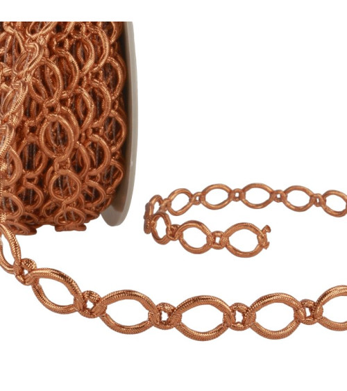 20m reel Polyester and metal link braid 16 mm Rust