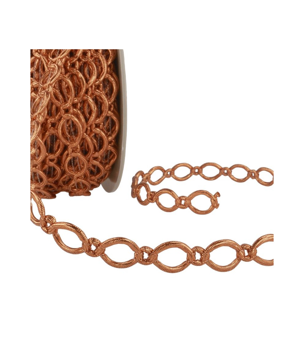 20m reel of polyester and metal link braid 16 mm Rust
