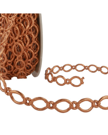 20m reel Polyester and metal link braid 16 mm Rust